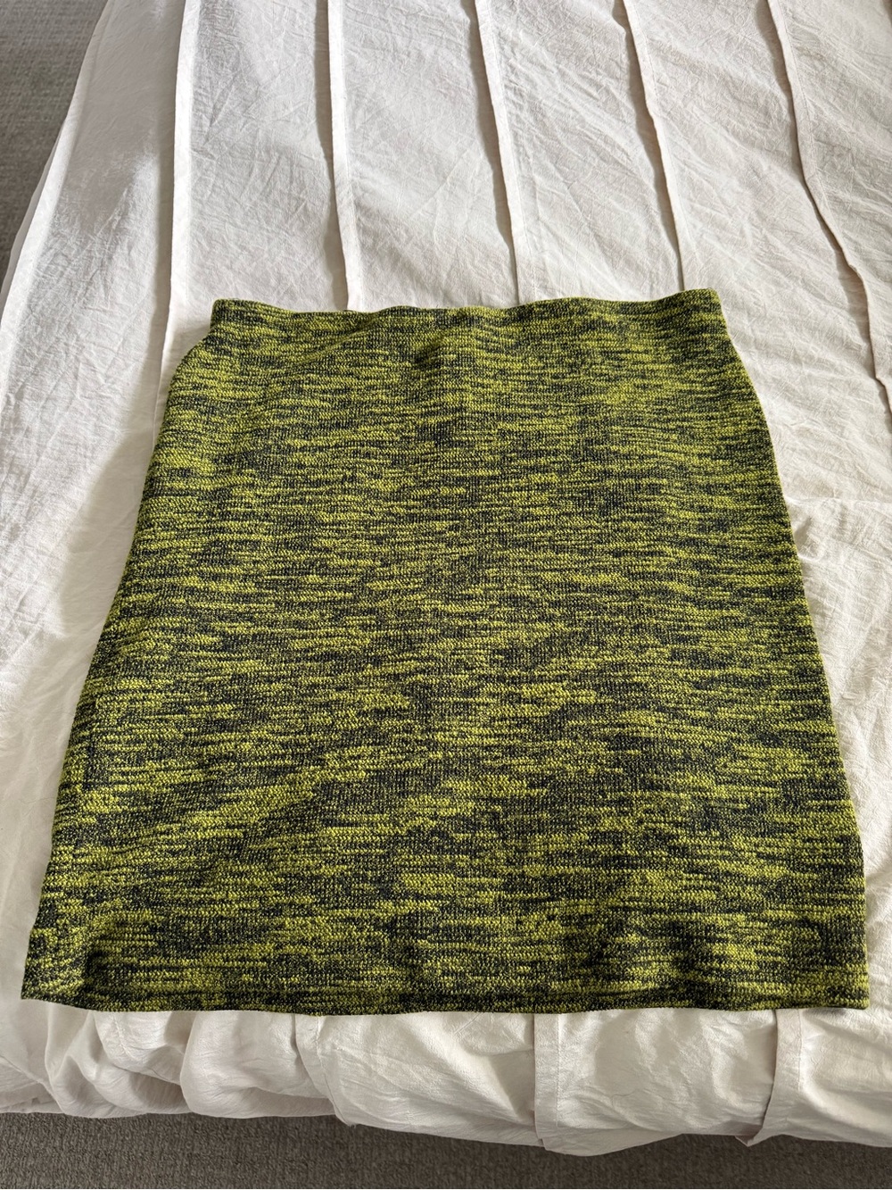 Grace Elements Marled Lime Green and Black Pencil Skirt